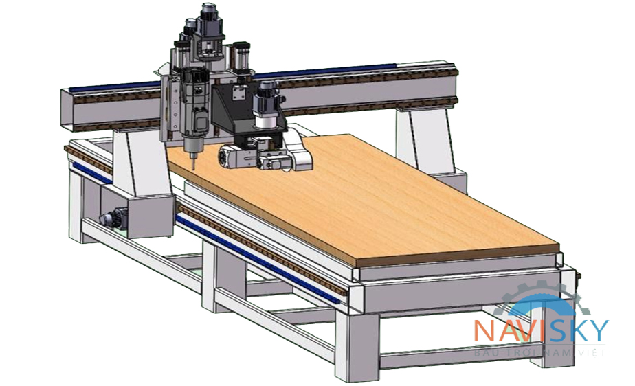 Máy phay Router CNC 1 đầu thay dao tự động ( thư viện 6 - 8 dao )